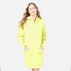 Outerknown Women's Hightide Hooded Dress Lemon Size Small Terry Beach Coverup